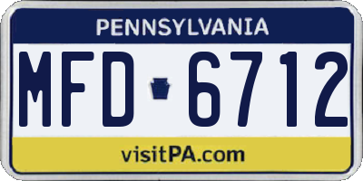 PA license plate MFD6712