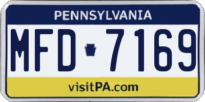 PA license plate MFD7169