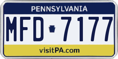 PA license plate MFD7177