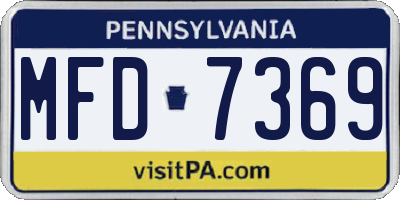 PA license plate MFD7369