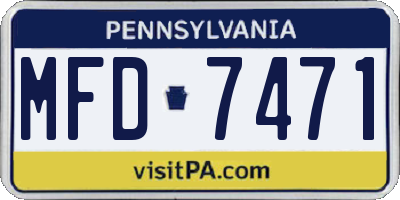 PA license plate MFD7471