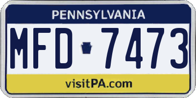 PA license plate MFD7473