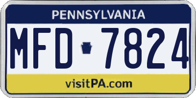 PA license plate MFD7824