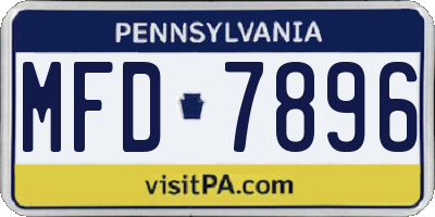 PA license plate MFD7896
