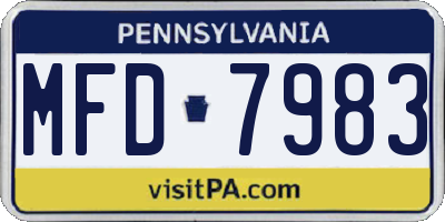 PA license plate MFD7983