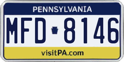 PA license plate MFD8146
