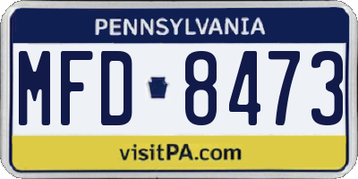 PA license plate MFD8473