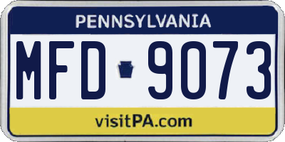 PA license plate MFD9073
