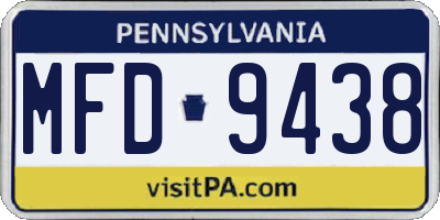 PA license plate MFD9438