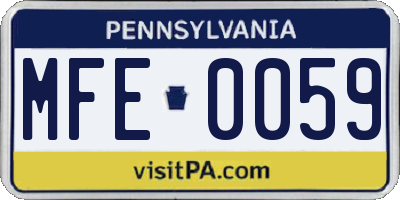 PA license plate MFE0059