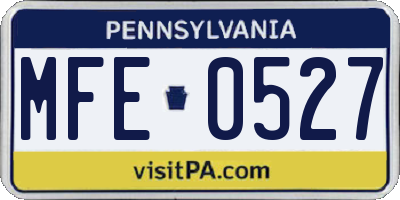 PA license plate MFE0527