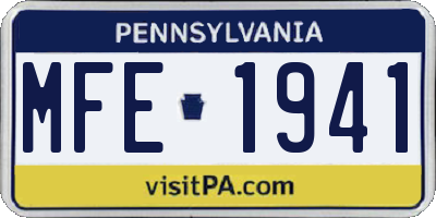 PA license plate MFE1941