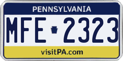 PA license plate MFE2323