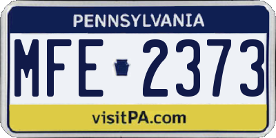 PA license plate MFE2373