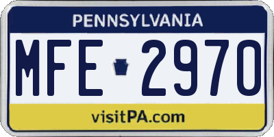 PA license plate MFE2970