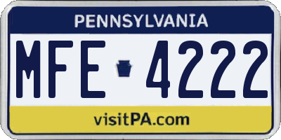PA license plate MFE4222