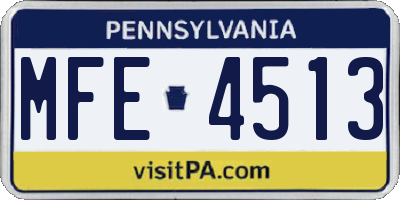 PA license plate MFE4513