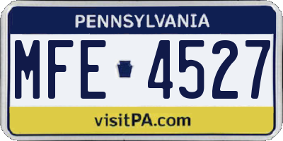 PA license plate MFE4527