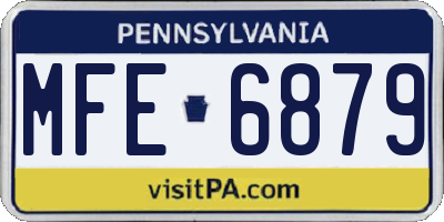 PA license plate MFE6879