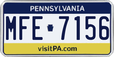 PA license plate MFE7156