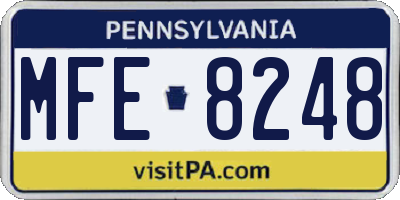 PA license plate MFE8248