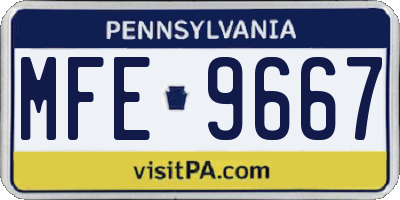 PA license plate MFE9667