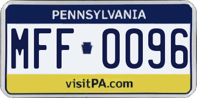 PA license plate MFF0096