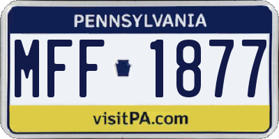 PA license plate MFF1877