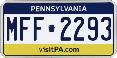 PA license plate MFF2293