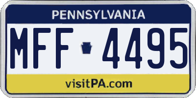 PA license plate MFF4495