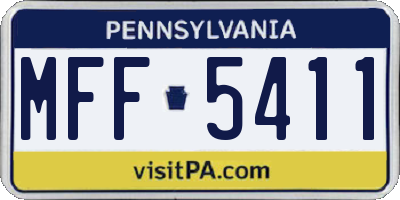 PA license plate MFF5411