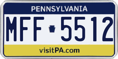 PA license plate MFF5512