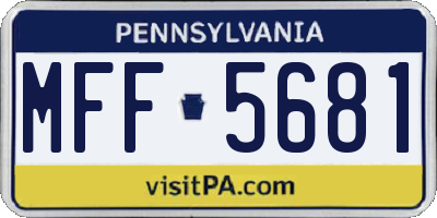 PA license plate MFF5681