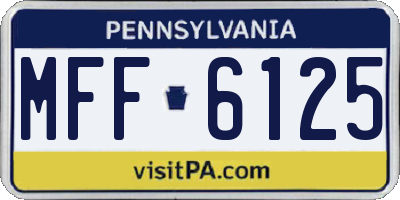 PA license plate MFF6125