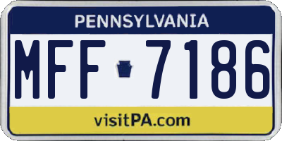 PA license plate MFF7186