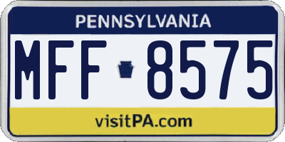 PA license plate MFF8575