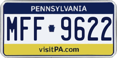 PA license plate MFF9622