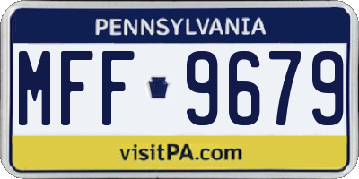 PA license plate MFF9679