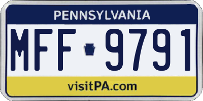 PA license plate MFF9791