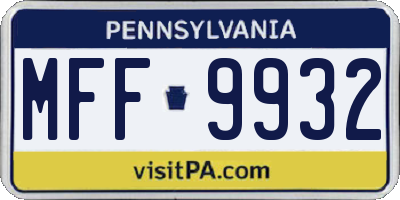 PA license plate MFF9932