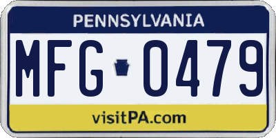 PA license plate MFG0479