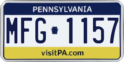 PA license plate MFG1157