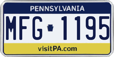 PA license plate MFG1195