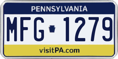 PA license plate MFG1279