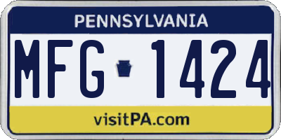 PA license plate MFG1424