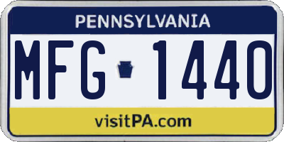 PA license plate MFG1440
