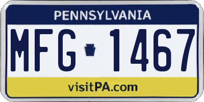 PA license plate MFG1467