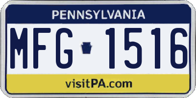 PA license plate MFG1516