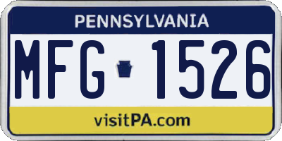 PA license plate MFG1526