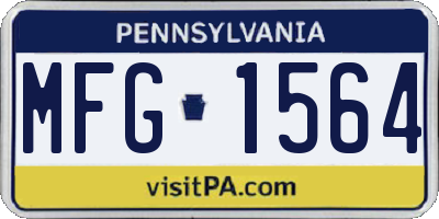 PA license plate MFG1564